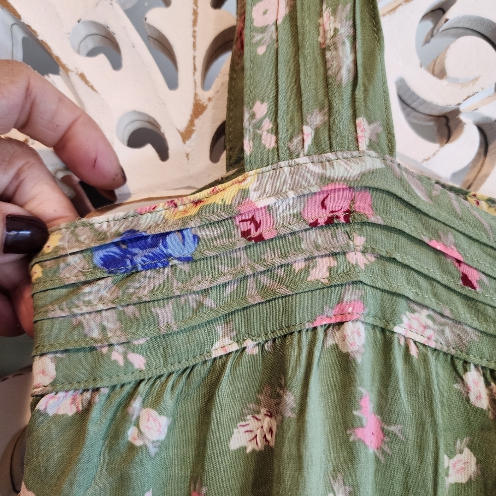 AUGUSTE THE LABEL OLIVE FLORAL MIDI DRESS, SLEEVELESS, BACK BOTTON OPEN SIZE 2 - Picture 7 of 12